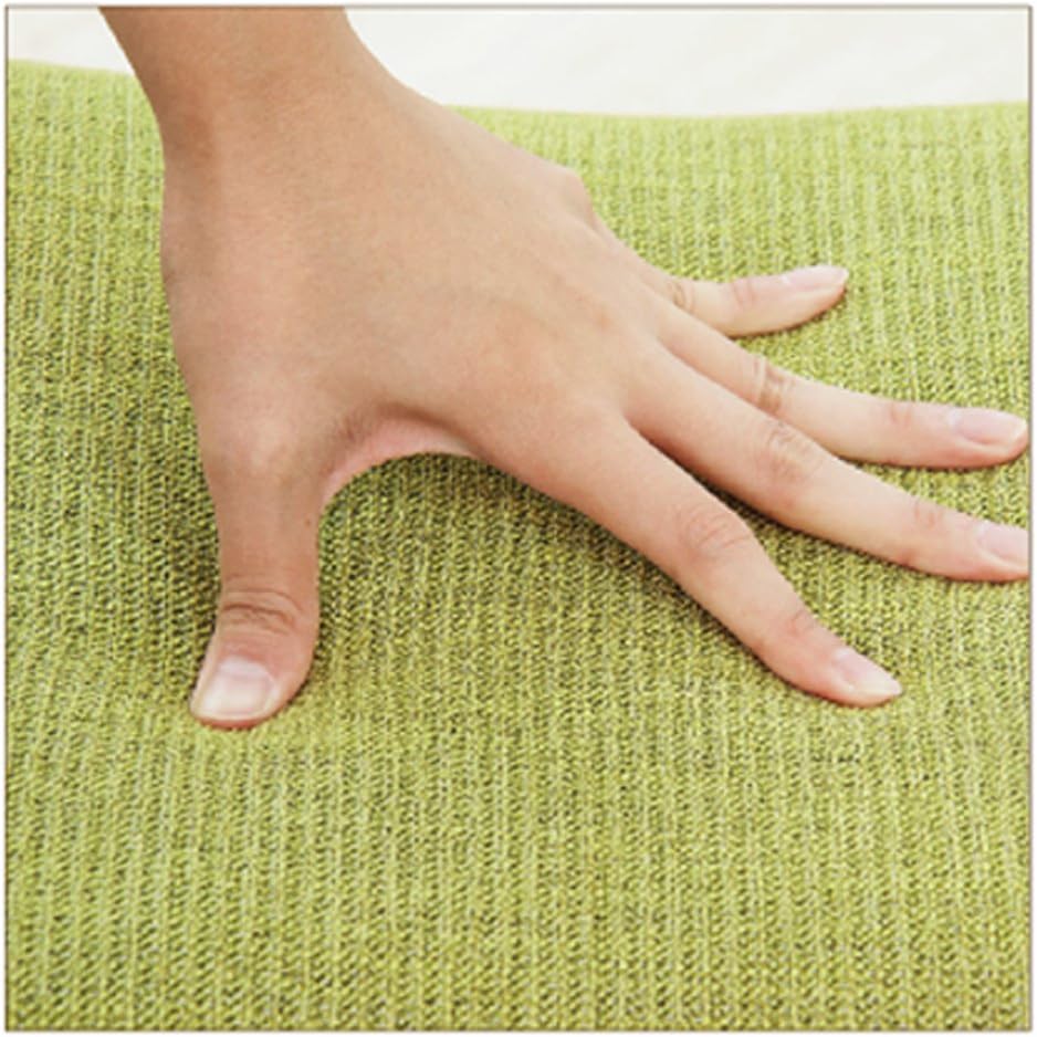 AZUMAYA Home Wooden Tropez Low Stool Textile Fabric Seat Light Green Chair CL-790CGR
