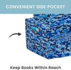 Delta Children Cozee Blue Camo Convertible Foam Chair to Lounger for Kids
