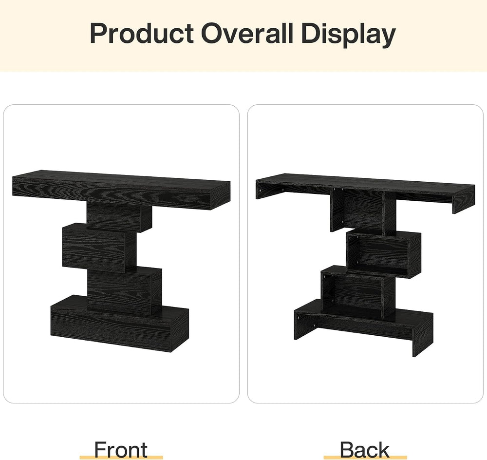 Tribesigns 42.5" Farmhouse Console Table, Narrow Wood Sofa Table Behind ...