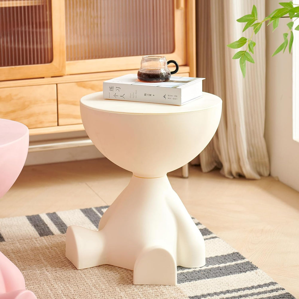 Circle Side Table, Round Modern End Table, Waterproof & Durable, Small Co...