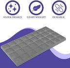Novel Box 5 Pack 32-Slot Gray Liner Jewelry Storage Tray Inserts 14.75x8.25x1 Inches - Jewelry Organizer Pad for Drawers & Store Displays - Jewelry Display Pads for Rings Earrings & Pendants
