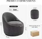COLAMY Swivel Accent Chair Set of 2, 360° Swivel Round Chair with Hidden Storage, Modern Small Barrel Armchair for Living Room/Bedroom, Darkgrey