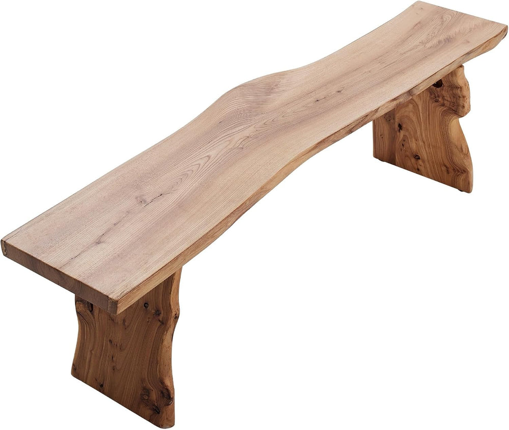 Elm Wood Dining Bench Bedroom BenchesIn Footrest Stool Accent Bench for Entry...