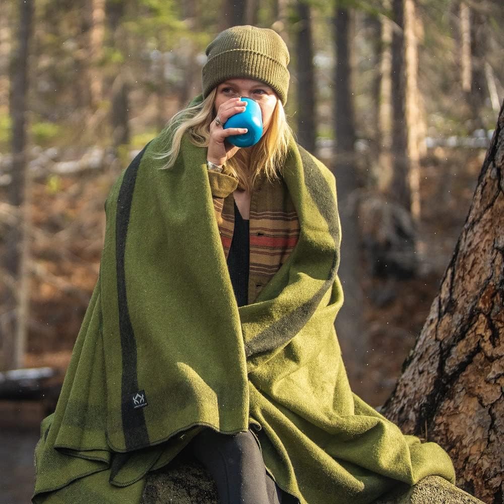 Arcturus Rainier Wool Blanket - 4.5lbs Warm, Heavy, Washable, Large | Great f...
