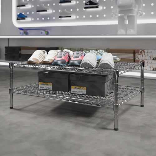 24" Deep x 36" Wide x 14" Height Wire Shelving Kit | 2-Tier | NSF Commercial Storage Rack Unit