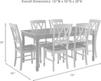 Crosley Furniture Shelby 7-Piece Traditional Dining Table Set for 6, Dinner Tables with Kitchen Chairs, Navy/Dark Cherry