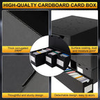 Trading Card Storage Box, Includes 24-600 CT Boxes & Card Dividers, + Trading Card Organizer for Collectible Card Games, for TCG, MTG, PTCG, Baseball Cards, with Labels & Tapes