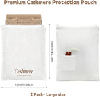 100% Lyocell Cashmere Sweater Storage Bags,Gift Set(2 Bag,2 Block) | Luxury Breathable Sweater Bag for Cashmere,Wool,18x15 inch,Garment Organizer for Closet & Travel,Small-Batch Handcrafted