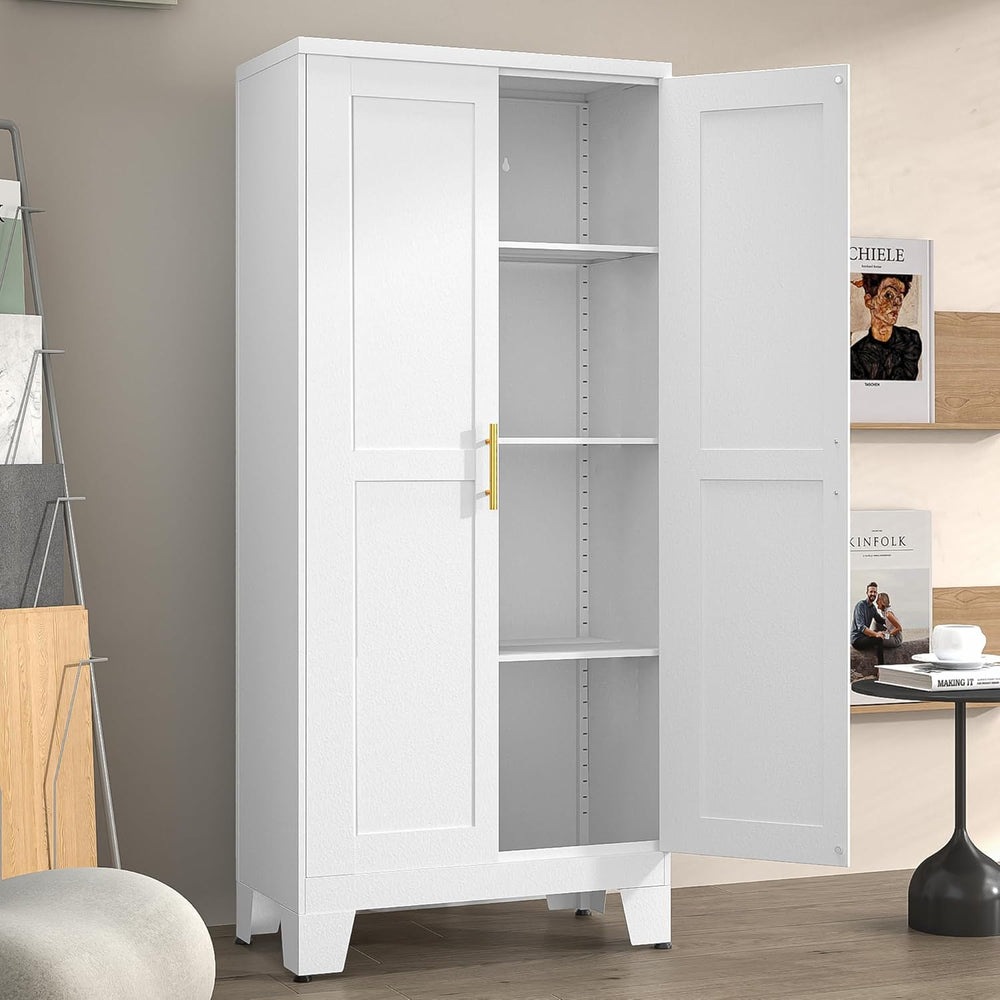 Winiowa Metal Pantry Cabinet with 2 Doors and Adjustable Shelves - 61" K...