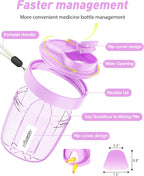 Pill Organizer,Pill Dispenser with 7 Large Compartments,Portable Pill Box for Travel, Anti-Mix Design & Wide Opening Design, Easy Access to Vitamin Dispenser, Includes 20 Blank Stickers(Purple)
