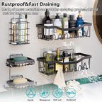 28PC Bathroom Set - Gorgeous Blue Bathroom Set, Bathroom Accessory Set, Blue Shower Curtain Set with 5PC Shower Organizer