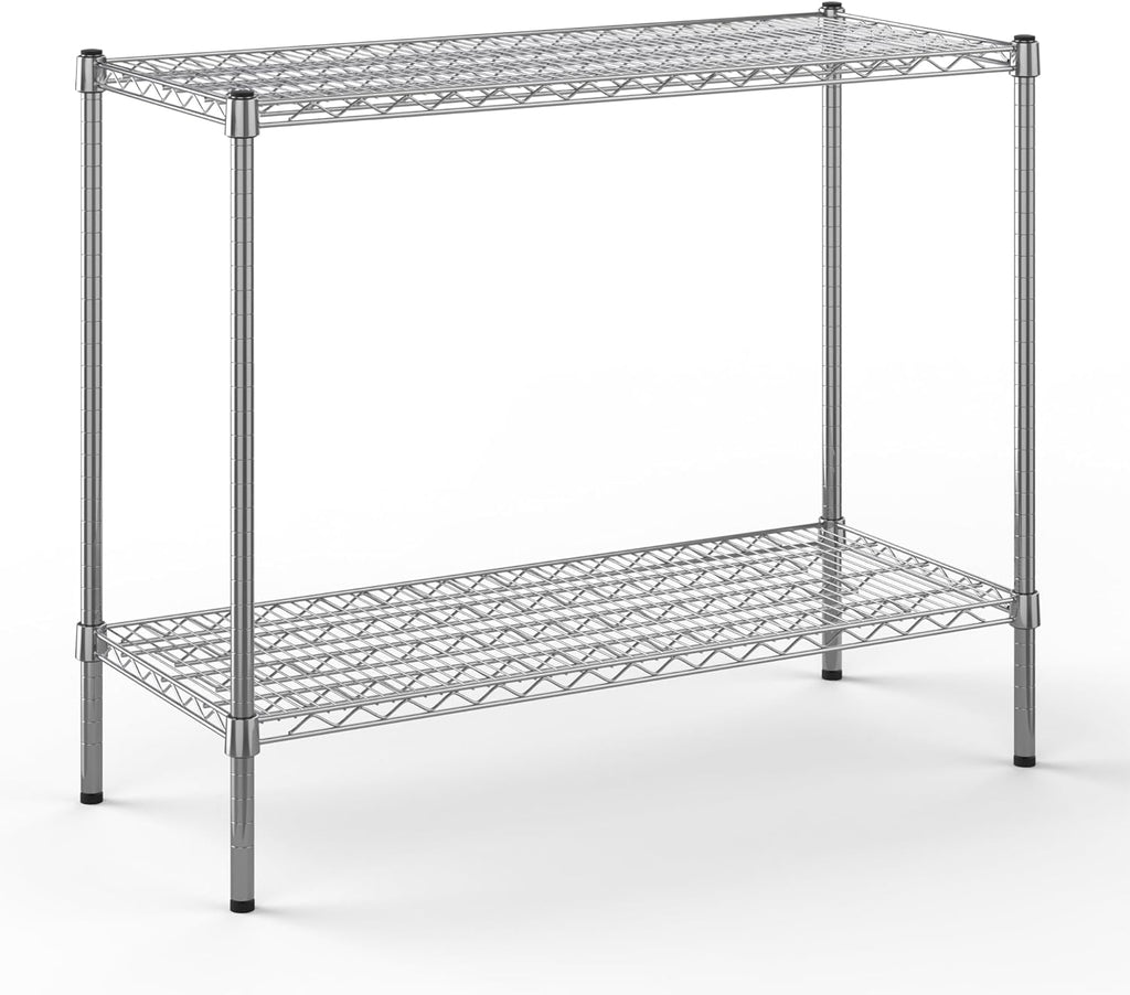 18" Deep x 42" Wide x 34" Height Wire Shelving Kit | 2-Tier | NSF Commercial Storage Rack Unit