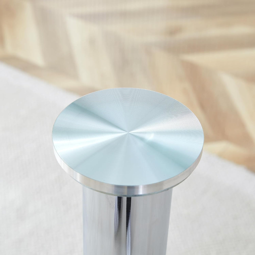 A Glass Tabletop with a Diameter of 35 inches and a Modern Minimalist Circula...