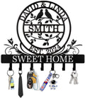 Key Holder for Wall, Personalized Couple's Name Key Rack Coat Rack, Metal Key Holder Wall Mount for Housewarming Gifts, Key Hook Wall Hanging Bedroom Hallway Decor