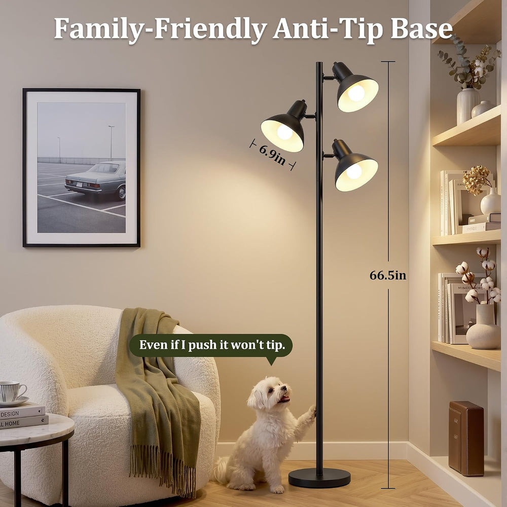 3 Light Floor Lamps for Living Room, 67" Tall Metal Modern Tree Floor Lamp