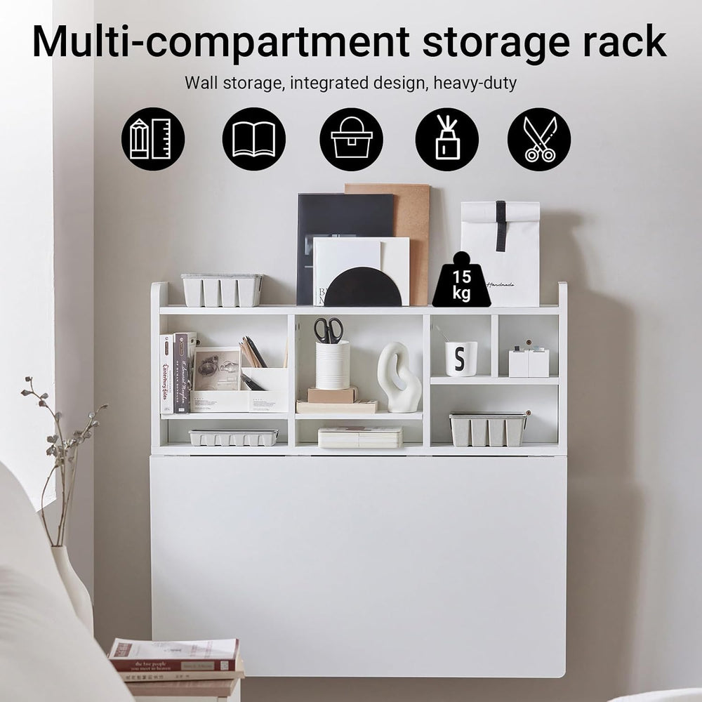 SoBuy Wall Mounted Folding Table | Floating Desk for Small Spaces, Fold Down ...
