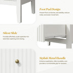 White Fluted 4 Drawer Dresser Set of 2 for Bedroom, Modern Chest of Drawers, Wood Dresser for Storage Clothes, Wooden Storage Cabinet Nightstand for Bedroom, Hallway, Living Room, Entryway