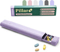 Pillar Plus - Aesthetic 7 XL Day Pill Organizer | BPA-Free Wheat Straw Medicine Case | Pretty Travel & Home Tablet Vitamin Organizer | Cute Weekly Pill Box | Travel Medicine Organizer (Lavender)