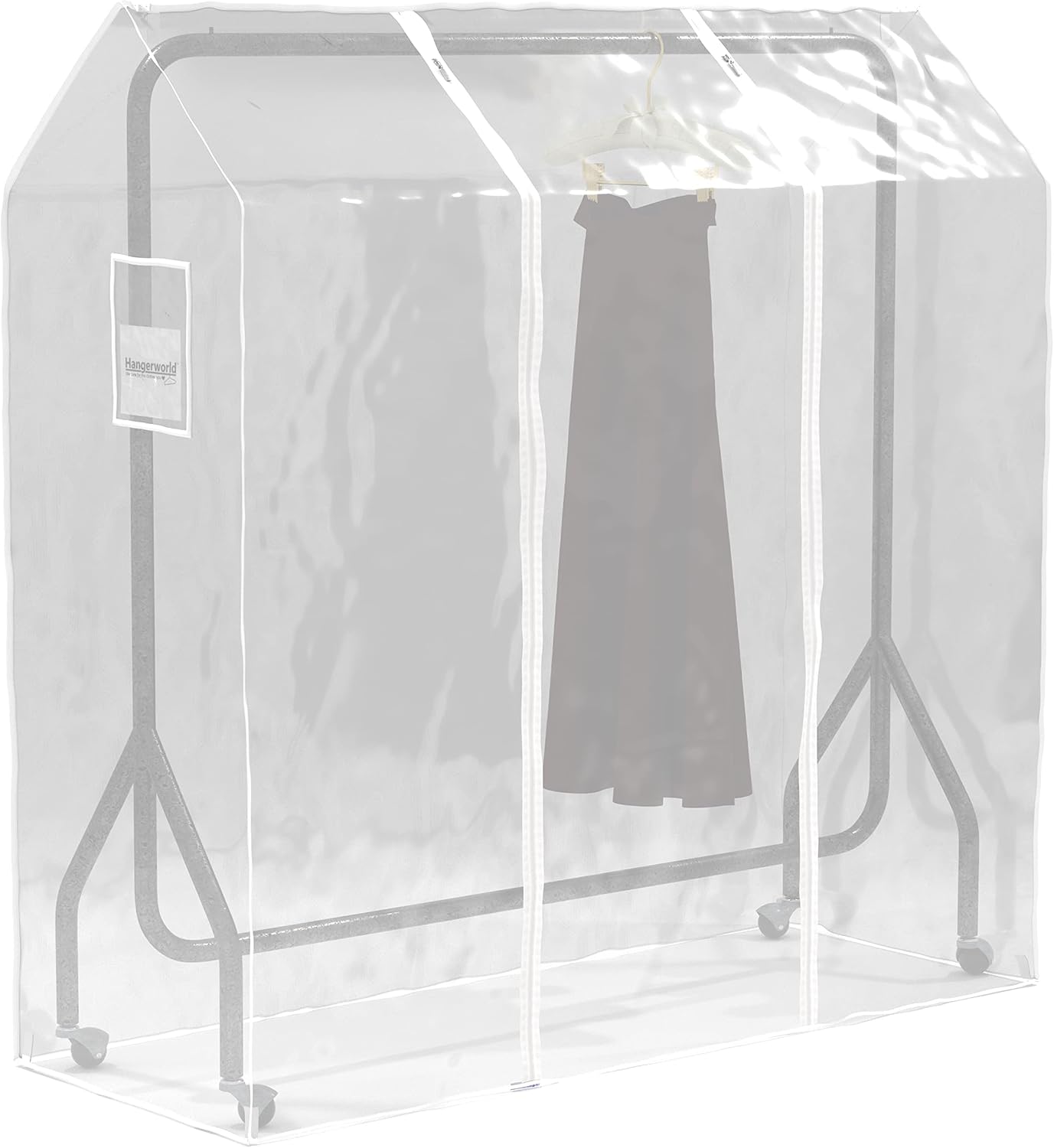HANGERWORLD 5ft Clothes Garment Rack Cover for Open Closet Clear Showerproof COVER ONLY (60"x24"x65")