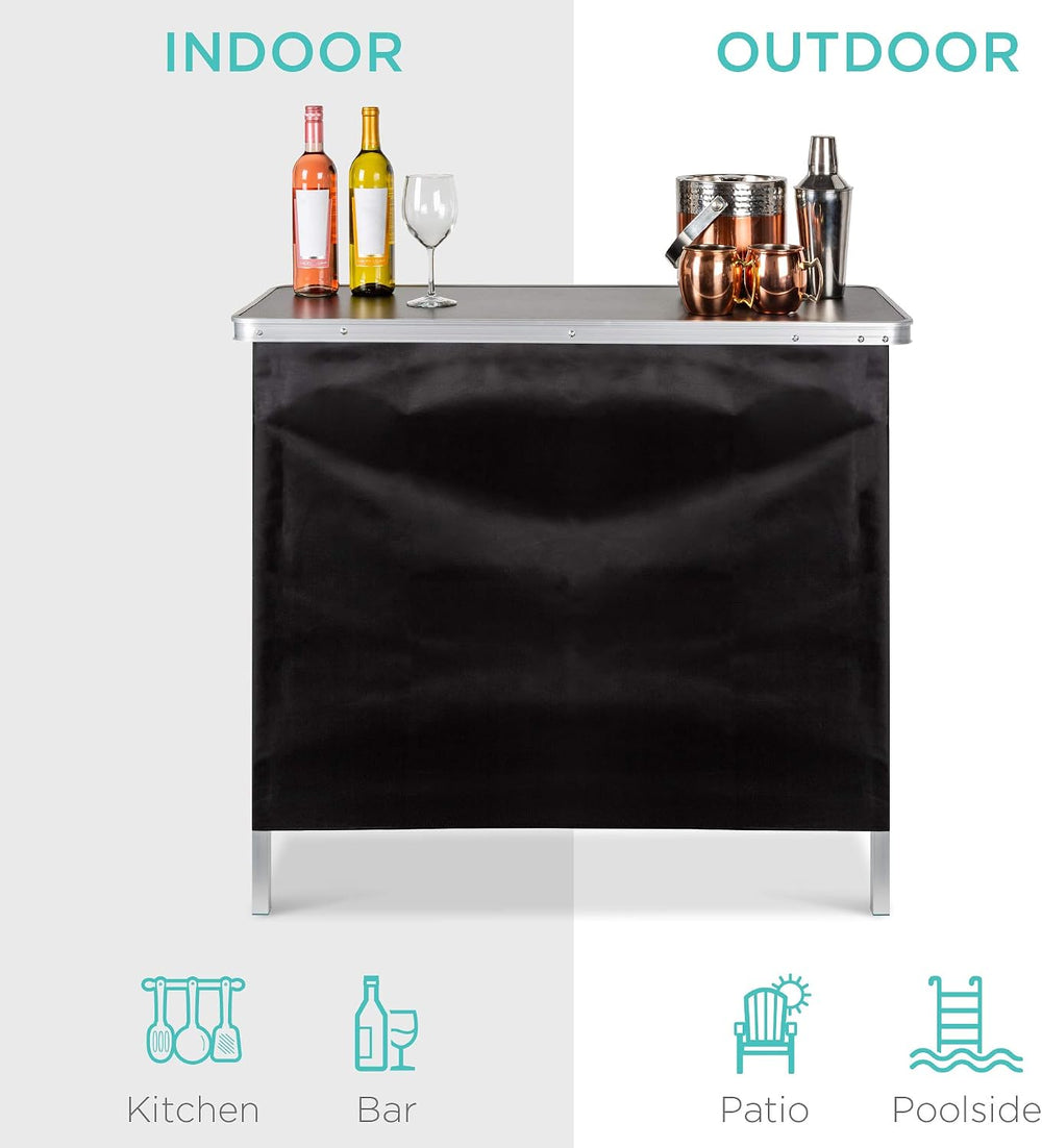 Best Choice Products Portable Pop-Up Bar Table for Indoor, Outdoor, Party, Pi...