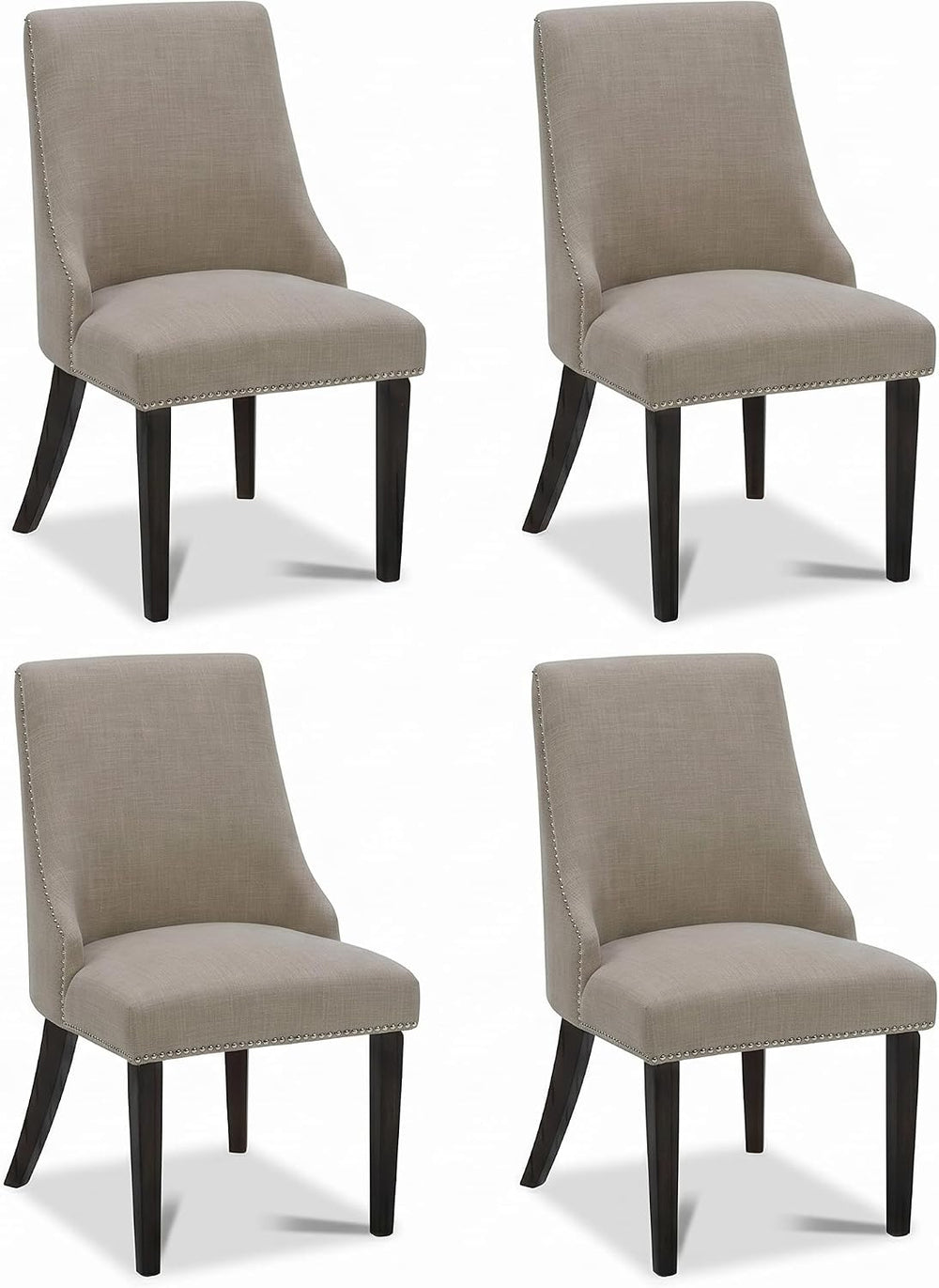 CHITA Farmhouse Dining Chairs with Nailhead Trim, Fabric High Back upholstere...