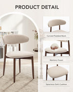 Dining Room Chairs Set of 4, Upholstered Farmhouse Dining Chairs, Modern Fabric Kitchen Chairs with Solid Wood Leg,Beige
