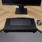 17 inch Corner Desk Connector Platform for Mounting Under-Desk Keyboard Trays on L-Shaped Workstations,Platform Extender Attachment (Black)