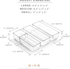 BINO 4-Piece Modular Drawer Bin Set | Bathroom & Vanity Drawer Organizer Trays - Small