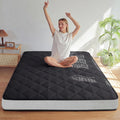MAXYOYO 6" Extra Thick Futon Mattress Floor Mattress, Queen Size Diamond Pattern Mattress Pad Tatami Pad Japanese Floor Mattress for Adults Floor Roll Up Mattress Guest Mattress, Black