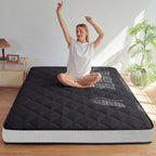 MAXYOYO 6" Extra Thick Futon Mattress Floor Mattress, Queen Size Diamond Pattern Mattress Pad Tatami Pad Japanese Floor Mattress for Adults Floor Roll Up Mattress Guest Mattress, Black