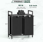 Laundry Hamper, Laundry Sorter with 2 Pull-Out Removable Oxford Fabric Bags Cloth Laundry Basket 2 x 10 Gallons (Charcoal Black)