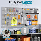 Braki PVC Slat Wall Paneling 4x8 ft, Garage Organizer Storage System, Grey Slatwall Panels for Garage Organization Product, Heavy Duty Wall Mounted Tool Storage for Home
