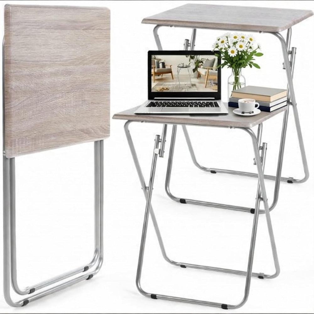 Geetery 2 Pack Folding TV Tray Tables No Assembly Required 18.9 x 15 x 26 in ...