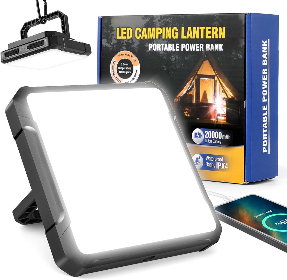 Portable Camping Lights, Rechargeable 20000mAh Dimmable LED Camping Lantern w...