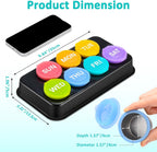 Weekly Metal Pill Case 7 Day, Stainless Steel Pill Box Organizer for Travel, Waterproof Medicine Container, Portable Daliy Pill Holder for Vitamins Fish Oils (Rainbow-7days)