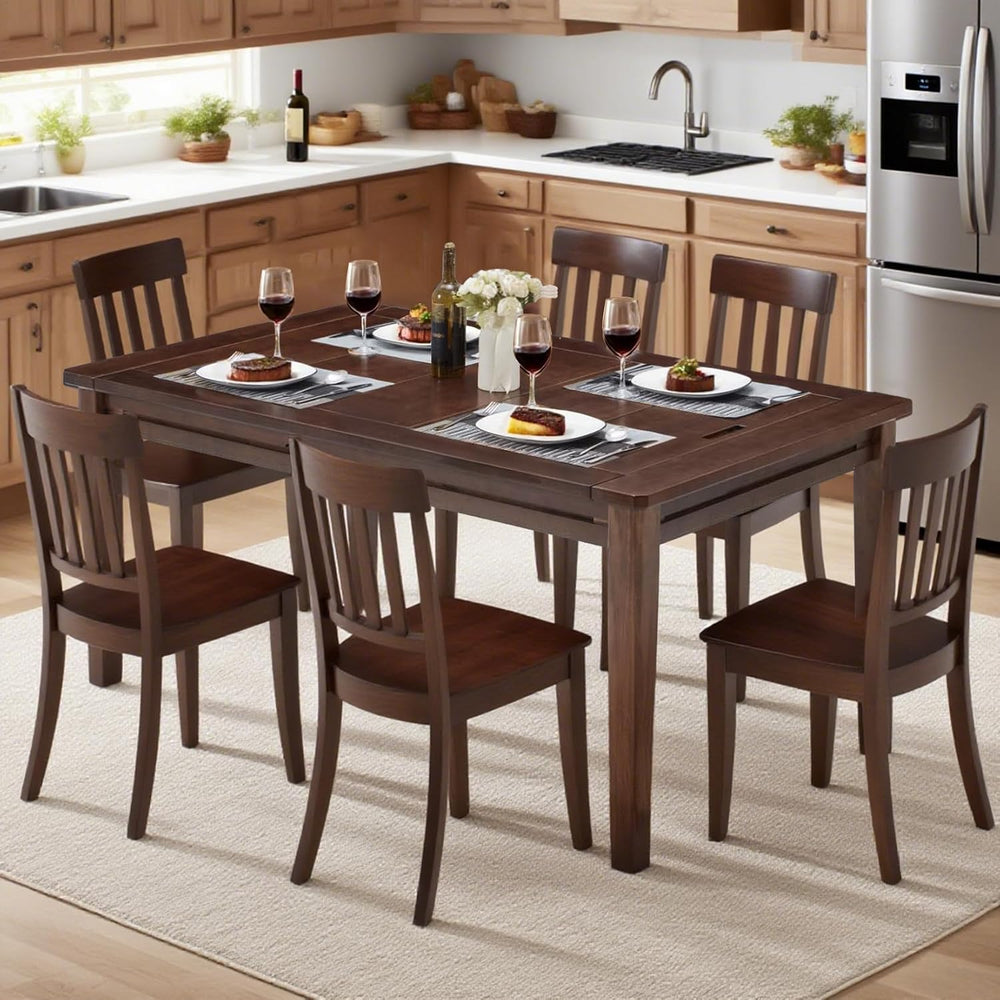 63"x39" Board Game Table with Removable Top Solid Wood Dining/Gamin...