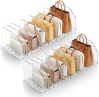 Purse Organizer for Closet, Shelf Divider Adjustable Clear Acrylic Handbag Storage, Bag Storage Separators, Keep Handbag & Books Neat and Upright in Bedroom, Office
