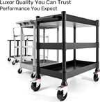 MightyHaul 18" Heavy-Duty Utility Cart with 2 Reversible Shelves, 1,200 lb Capacity, Heavy-Duty Casters for Industrial Use