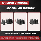 40PCS Magnetic Wrench Organizer Wrench Holder - Wrenchs Tool Organizers for Tool Drawer Storage, Wrenchs Storage Set with Metric & SAE Label, Tool Gift for Professional Mechanics Men, Black