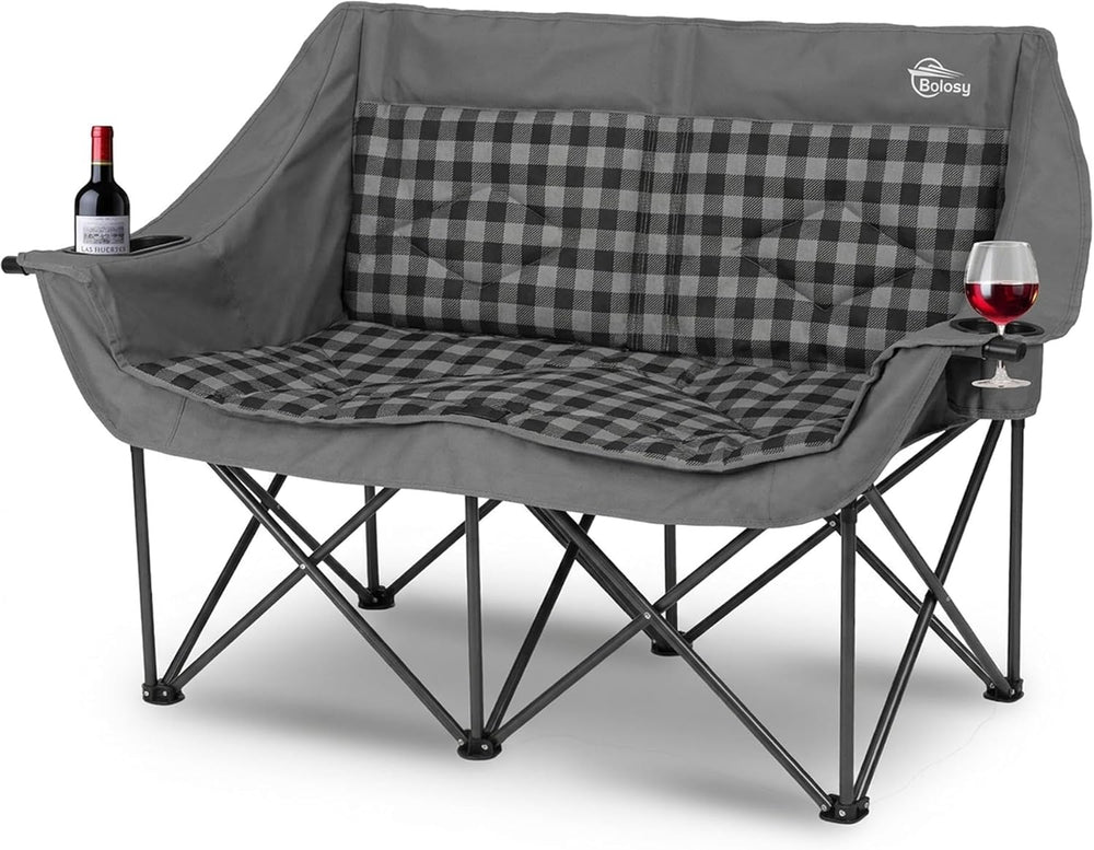 Bolosy Double Camping Chair Oversized Loveseat Heavy Duty 2 Person Camp Chair...
