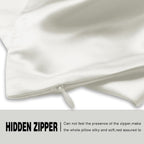 Silk Pillow Cases 2 Pack Soft Breathable and Sliky King Size Pillow Cases Set of 2,Natural Mulberry Satin Silk Pillowcase with Hidden Zipper for Hair and Skin (Ivory,20"X 36",2pcs)