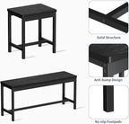 Garvee 5 PCs Extendable Dining Table Set for 4-8 People, 63 Inch Kitchen Table with 2 Benches & 2 Stools, Modern Dining Room Furniture, Easy Assembly Metal Frame