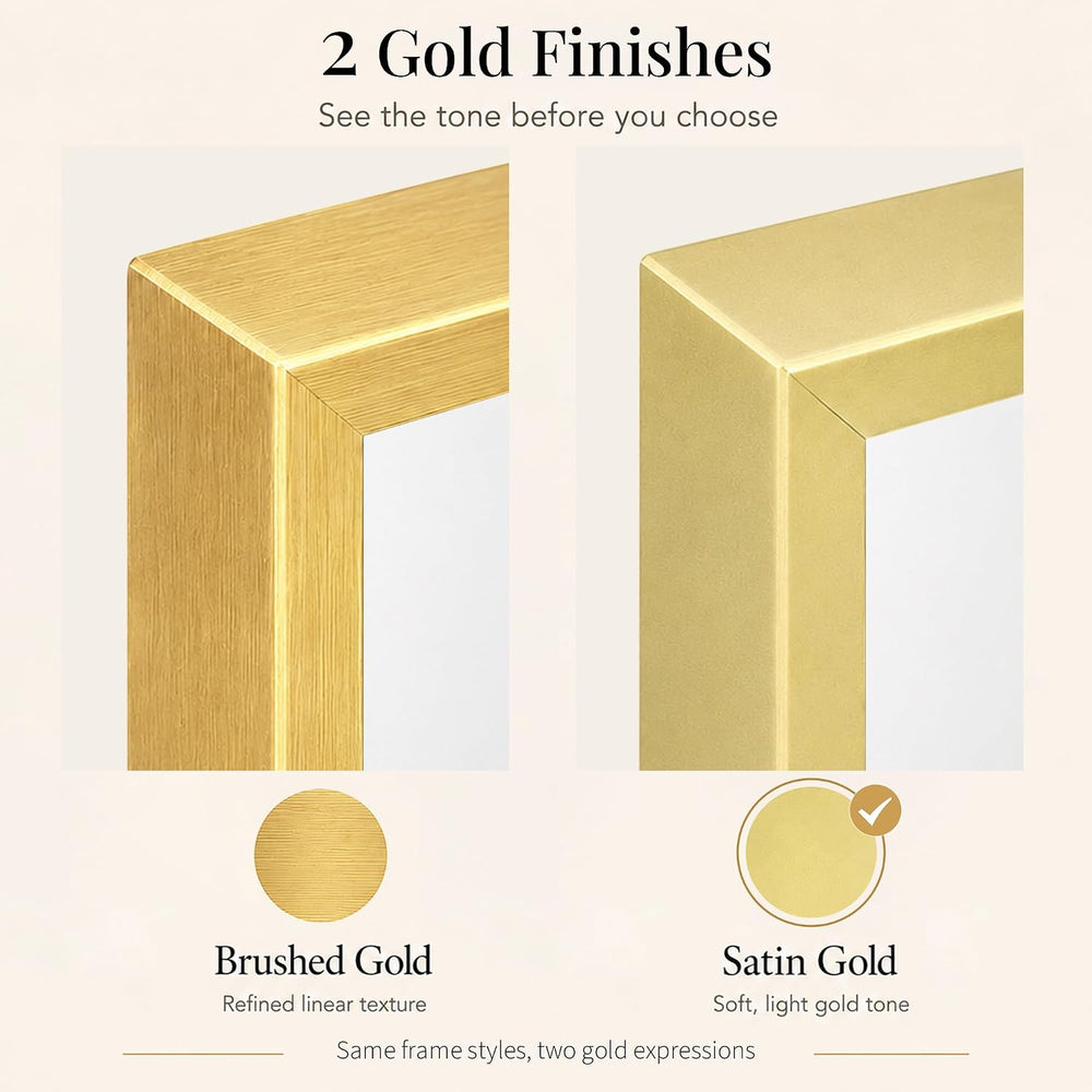 40"x30" Satin Gold Framed Rectangle Bathroom Vanity Wall Mirror