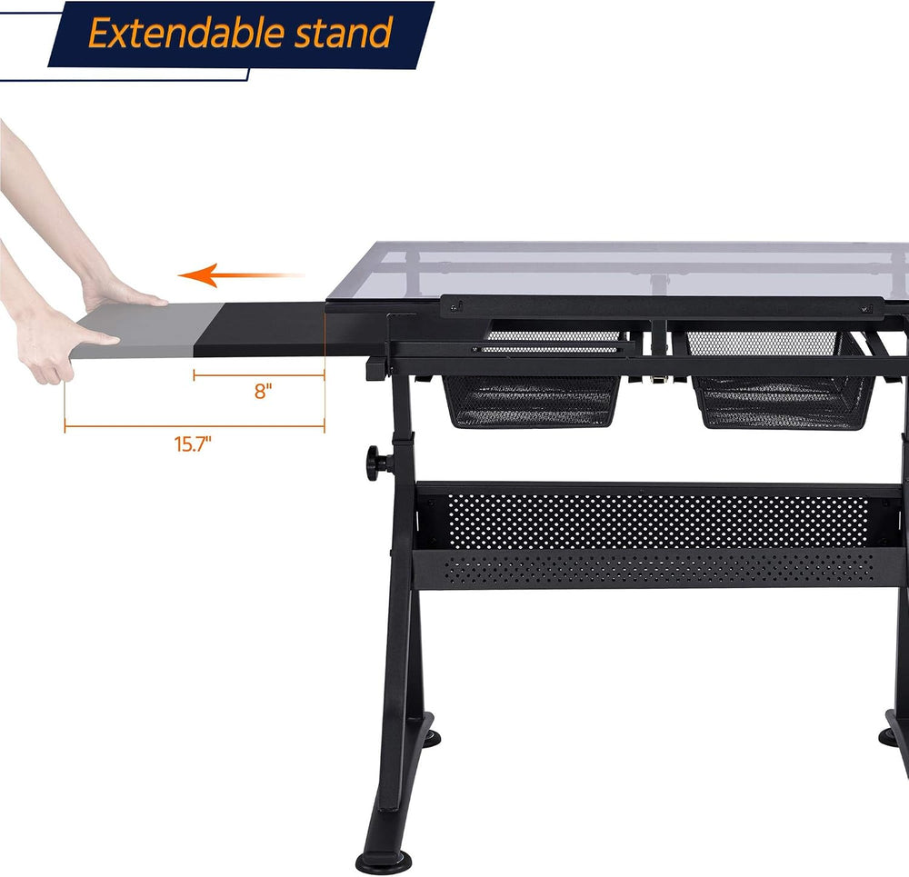 Yaheetech Drawing Table, Art Craft Desk with Adjustable Tabletop, Painters/Ar...