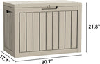 TARKARI 45 Gallon Lockable Resin Deck Box, Waterproof & UV-Resistant Outdoor Storage Box for Outdoor Cushion Storage, Garden Tools & Pool Accessories Storage, Gray