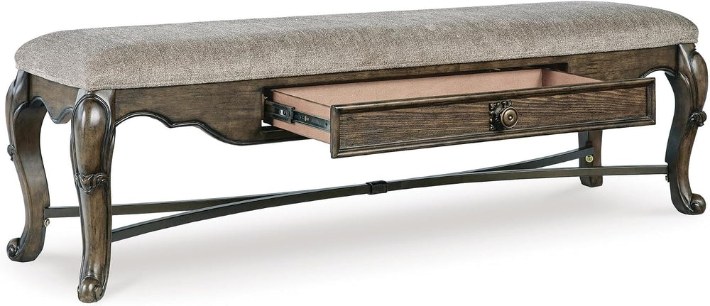 Signature Design by Ashley Maylee Upholstered Dining Bench, 63", Storage...