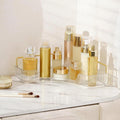 Corner Bathroom Countertop Organizer, Vanity Organizer Trays for Counter, Makeup Organizers, Perfume Tray, Skincare Shelf Storage Gifts for Women Girl Student (Clear, 1 Tier)