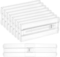 Vtopmart 8 Pack Drawer Dividers for Clothes, 4" High 10.2"-16.5" Adjustable Expandable Dresser Drawer Organizer, Clear Plastic Separators for Dresser, Baby Clothing, Underwear, Cosmetic, Toiletries