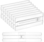 Vtopmart 8 Pack Drawer Dividers for Clothes, 4" High 10.2"-16.5" Adjustable Expandable Dresser Drawer Organizer, Clear Plastic Separators for Dresser, Baby Clothing, Underwear, Cosmetic, Toiletries