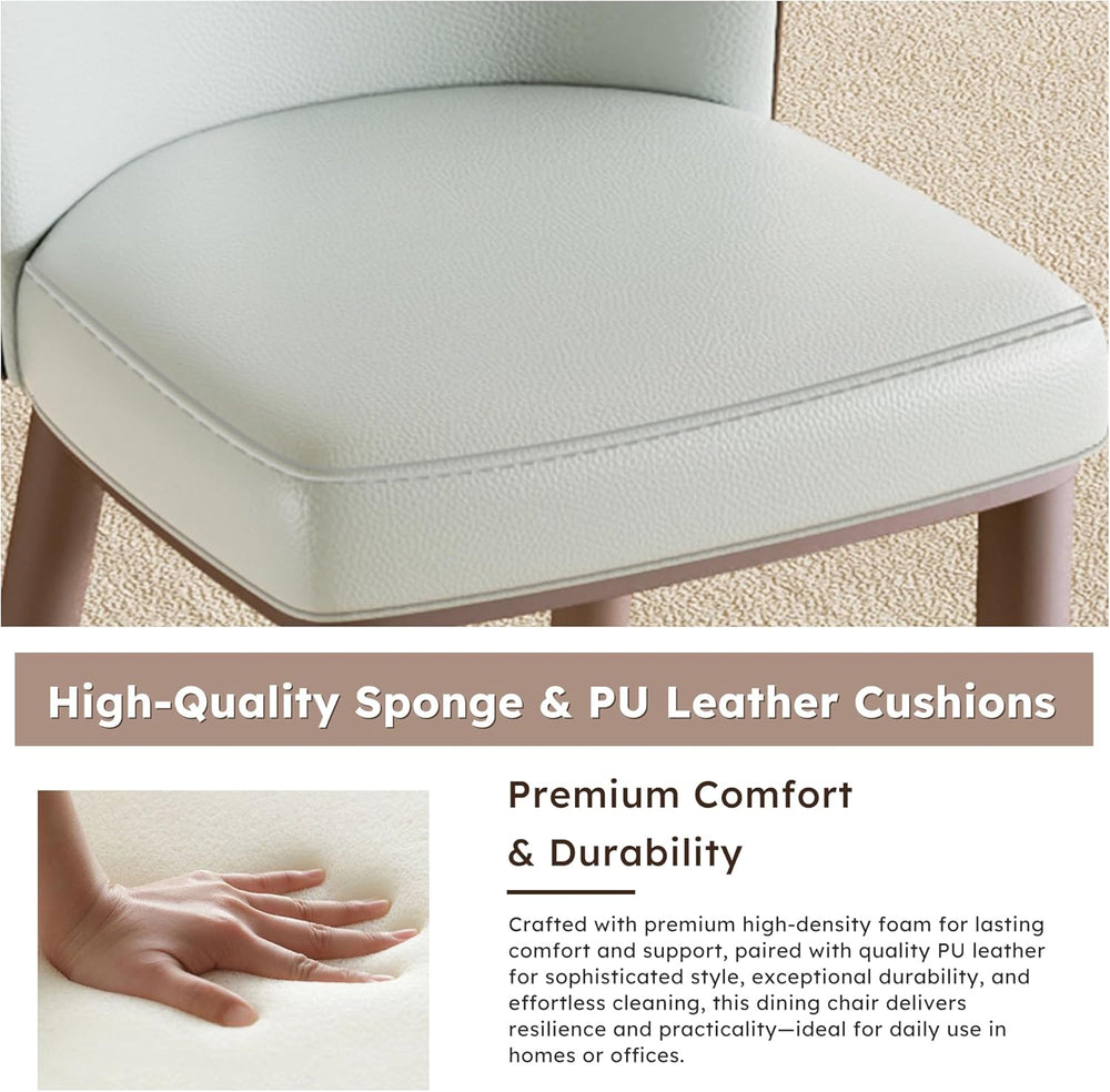 Dining Chairs Set of 2, Modern Faux Leather Dining with Carbon Steel Legs for...